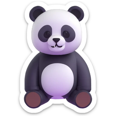 minecraft panda, blocky, 3d sticker