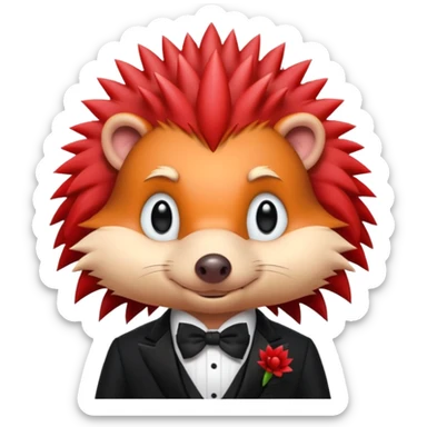  red hedgehog groom sticker