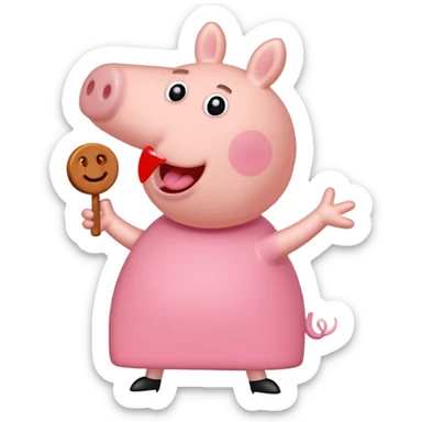 Peppa pig doing the griddy sticker
