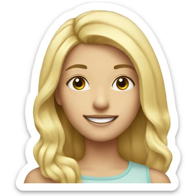 smiling blonde girl selfie sticker