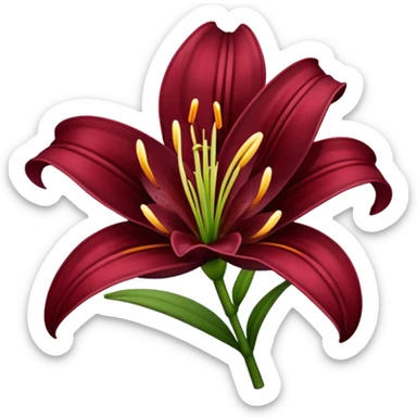 a maroon lilly sticker