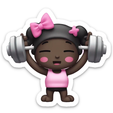 sanrio kuromi chracter lifting wieght sticker