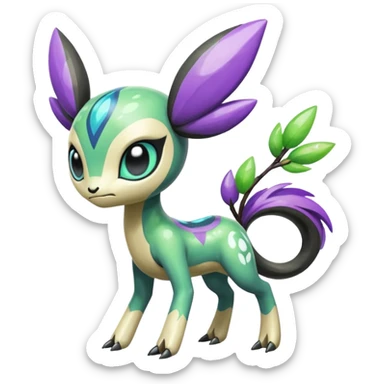 Colorful Shiny Edgy Cool Badass Painted Splashed Exotic Meloetta-Palkia-Virizion-Venom-Stitch-Fakémon-creature-hybrid sticker