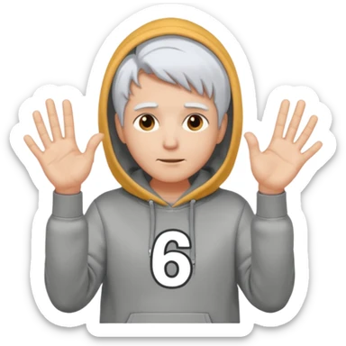 I want my emoji to have white hair and doing the 67 emote and in each hand has 67 sticker