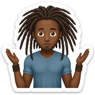 a somewhat strong black male with dreads standing up sticker