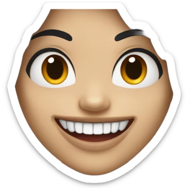 Vampire women smile with tooths and black hair sticker