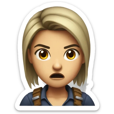 Angry gamer girl sticker