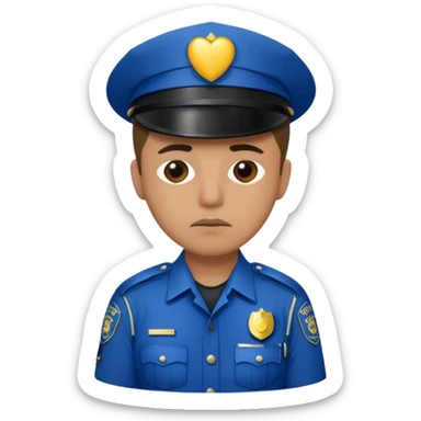 Policia con el corazón roto triste sticker