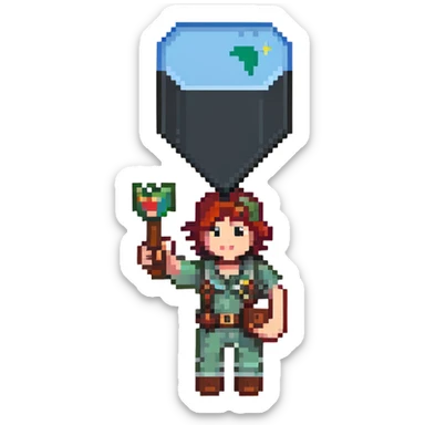 character with location map marker sticker