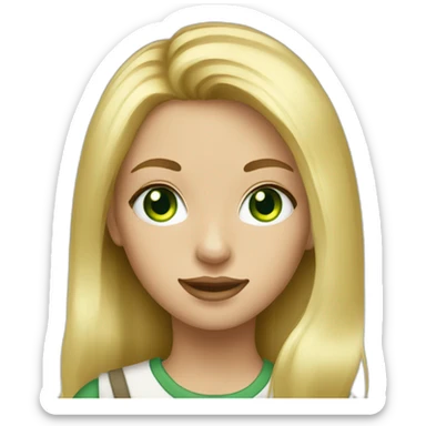 Painter girl blonde green eye sticker