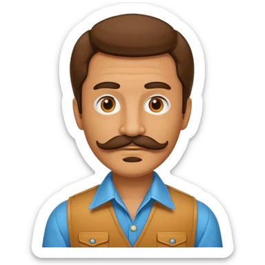 Retro 70s man face sticker