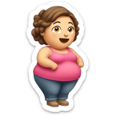 fat obese woman sticker
