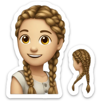 "Smiling Girl with Braid slim » sticker