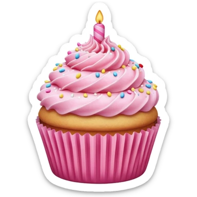 Cupcake with pink icing sticker