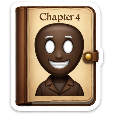 Book with “Chapter 4?” stamped on it sticker