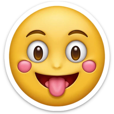 Emoji whit eart In eyes and tongue autside sticker