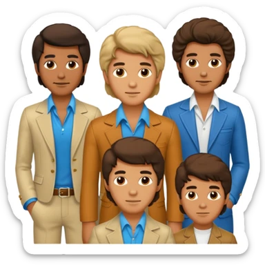 70s 80s men with hair style  sticker