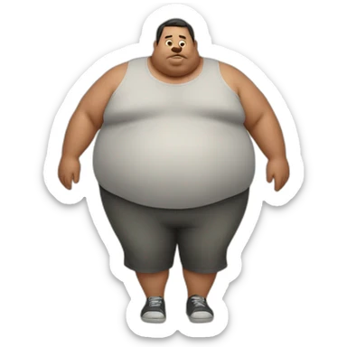 A obese man sticker
