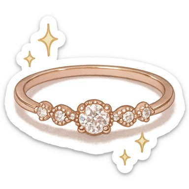 girly sparkling ring, cute, shiny sticker