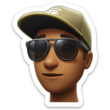 Boy with sunglasses and cap in fortnite  sticker