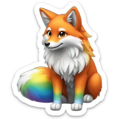 Rainbow fox sticker