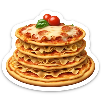 pasta on a pizza with a topping of lasagna  sticker
