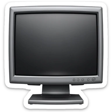 Minimal emoji icon of a modern metallic studio monitor, front view, detailed geometry, dark metallic body, subtle highlights, isolated sticker