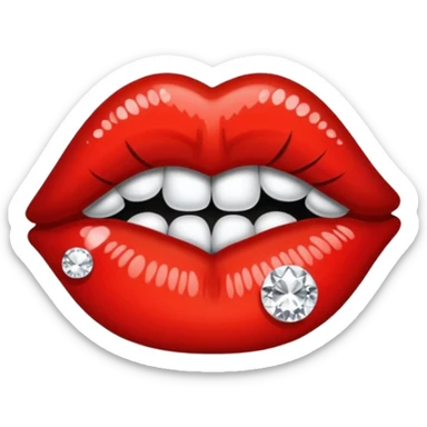 Rhinestone printed kiss mark sticker