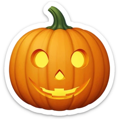 realistic sweet pumpkin fruit, no face, no jack-o-lantern features sticker
