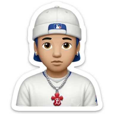 rapper da trắng đội mũ len mlb áo thánh giá  sticker
