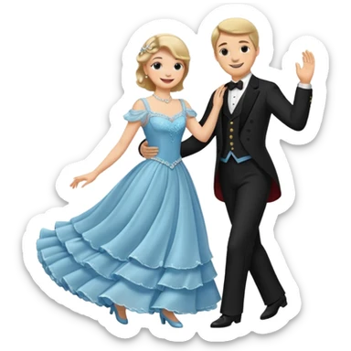 A couple dancing a waltz. sticker