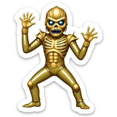 iron maiden monster eddie glamour sparkle dance sticker