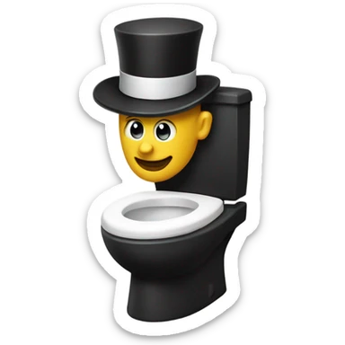 Skibidi toilet with a top hat  sticker