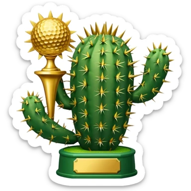 golf trophy cactus sticker