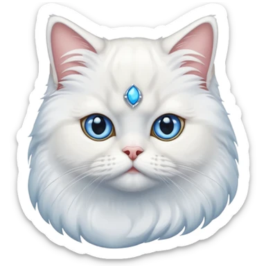 persian cat with white hair and blue eyes  sticker