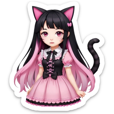 Gorgeous Edgy Kawaii Lolita Gradient Beautiful Anime Emo CatLady sticker