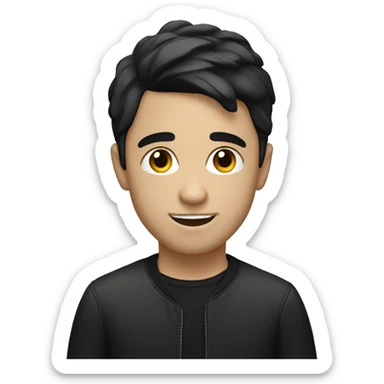 white boy with black short hair music producer sticker