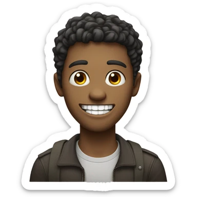 white young male with big teeth and eyes that are wide apart sticker