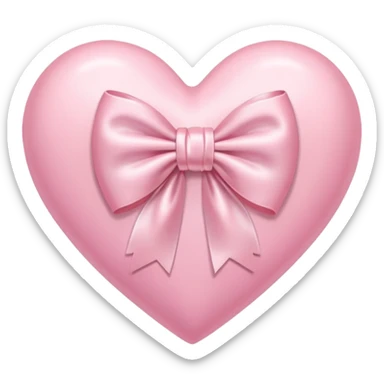 Pink pastel heart with bow sticker