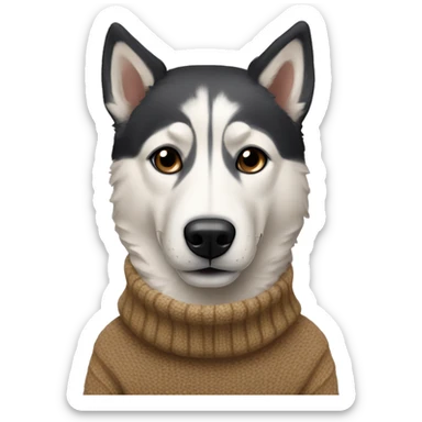 Shepherd husky mix with turtleneck sweater sticker