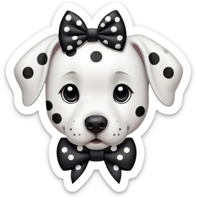 dalmatian wearing a bow   sticker