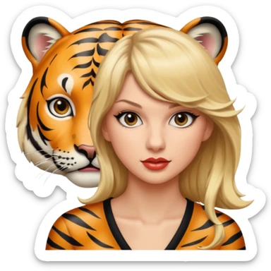 Taylor Swift with a tiger sticker