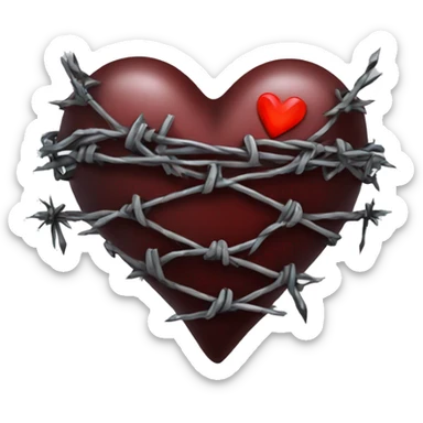 gothic heart with barbed wire sticker