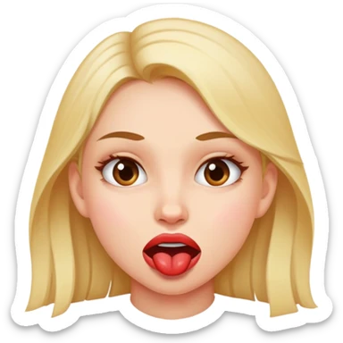 A girl biting he lip  sticker