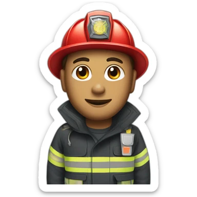 Firefighter with masc sticker