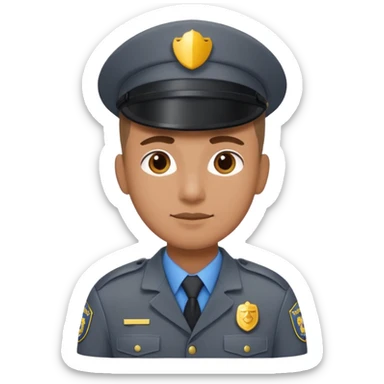 mall security gray uniform no hat  sticker