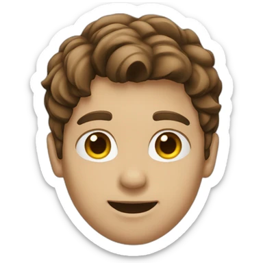 tech boy brown hair sticker