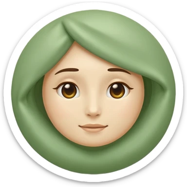 Minimal wellness emoji representing tighter skin and firmness,
subtle lifting effect, smooth contours, calm and natural,
no beauty or cosmetic symbols, soft sage green color palette sticker