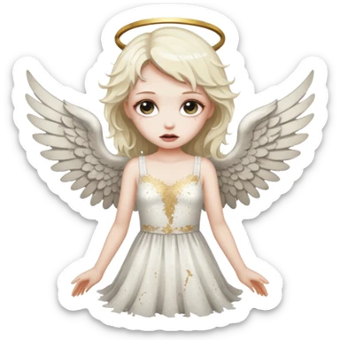 Glitter fallen angel sticker