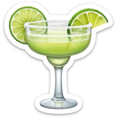 Margarita – glass with salted rim, lime wedge sticker